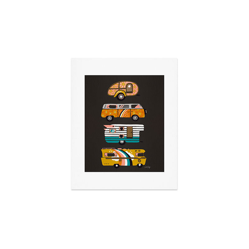 Retro Road Trip - Charcoal Art Print Gallery Image 1