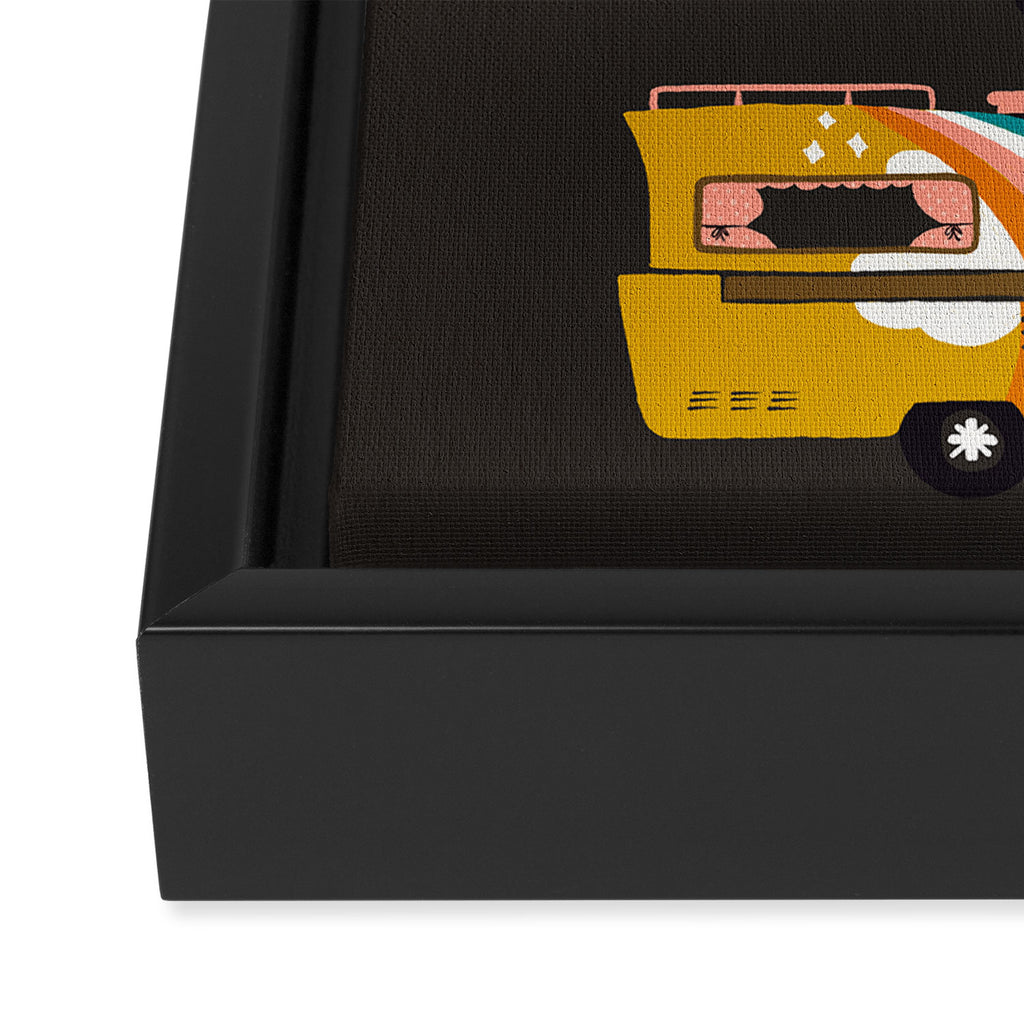 Retro Road Trip - Charcoal Framed Canvas Print Gallery Image 3