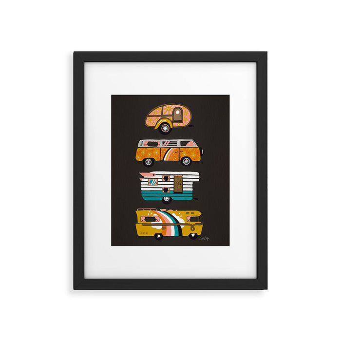 Retro Road Trip - Charcoal Framed Art Print Gallery Image 1