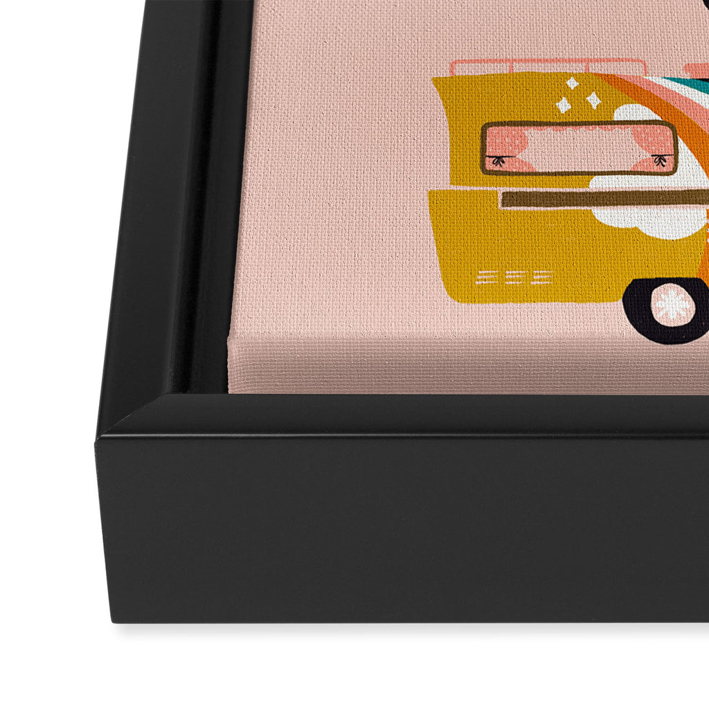 Retro Road Trip - Pink Palette Framed Canvas Print Gallery Image 3