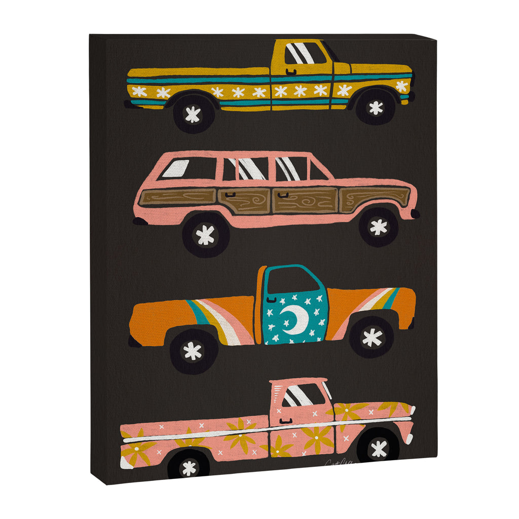 Retro Roads - Charcoal Canvas Print Gallery Image 8