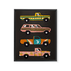 Retro Roads - Charcoal Framed Canvas Print Gallery Image 8
