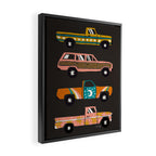 Retro Roads - Charcoal Framed Canvas Print Gallery Image 2