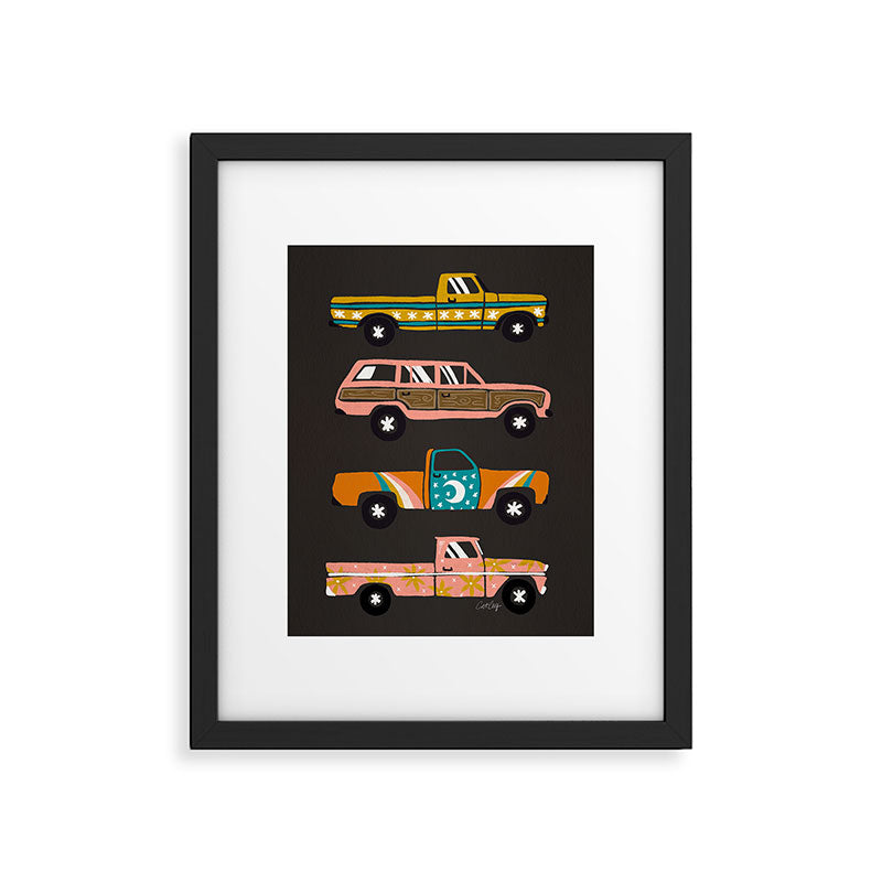 Retro Roads - Charcoal Framed Art Print Gallery Image 6