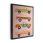Retro Roads - Pink Palette Framed Canvas Print Gallery Image 2