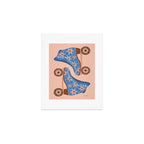 Retro Roller Skates - Blue & Peach Palette Art Print Gallery Image 1