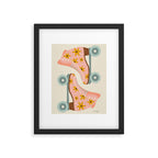 Retro Roller Skates - Blush & Mint Palette Framed Art Print Gallery Image 6