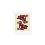 Retro Roller Skates - Fuchsia & Orange Art Print Gallery Image 1