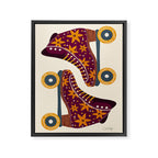 Retro Roller Skates - Fuchsia & Orange Framed Canvas Print Gallery Image 6