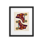 Retro Roller Skates - Fuchsia & Orange Framed Art Print Gallery Image 5