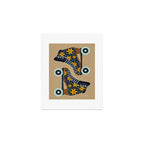 Retro Roller Skates - Teal & Yellow Palette Art Print Gallery Image 1