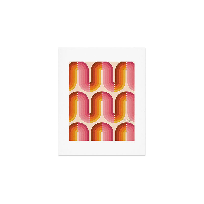 Retro Squiggle - Tropical Sunset Art Print Gallery Image 1