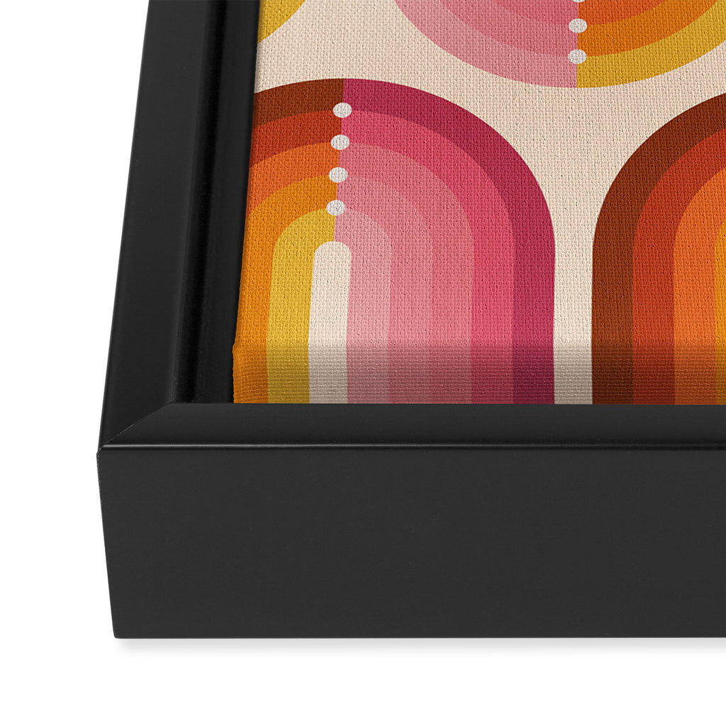 Retro Squiggle - Tropical Sunset Framed Canvas Print Gallery Image 3