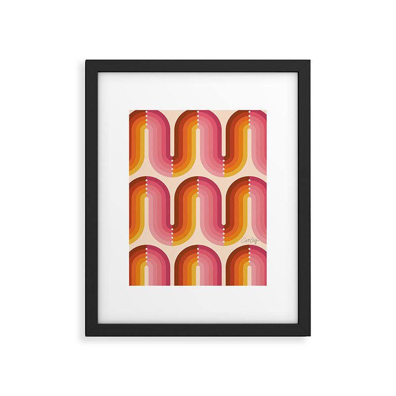Retro Squiggle - Tropical Sunset Framed Art Print Gallery Image 6