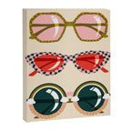 Retro Sunglasses - Red & Teal on Cream Canvas Print Gallery Image 6