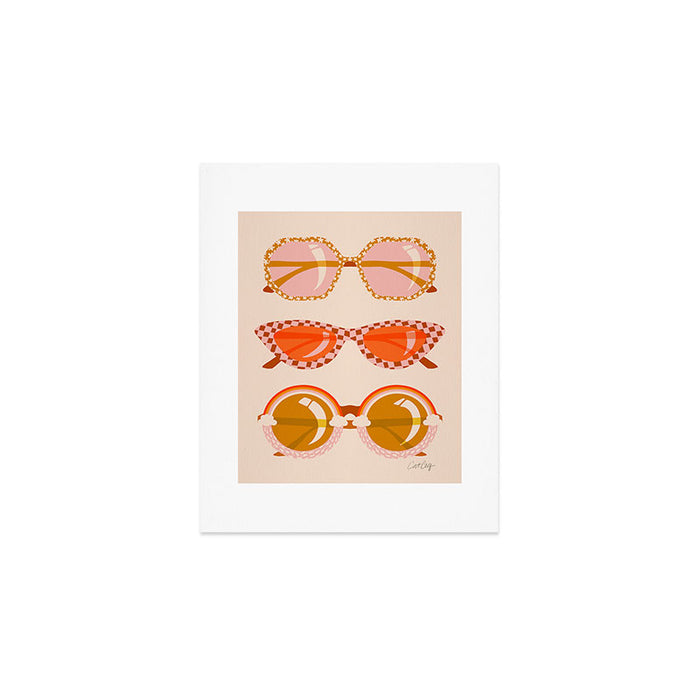 Retro Sunglasses - Retro Sunshine on Cream Art Print Gallery Image 1
