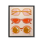 Retro Sunglasses - Retro Sunshine on Cream Framed Canvas Print Gallery Image 6