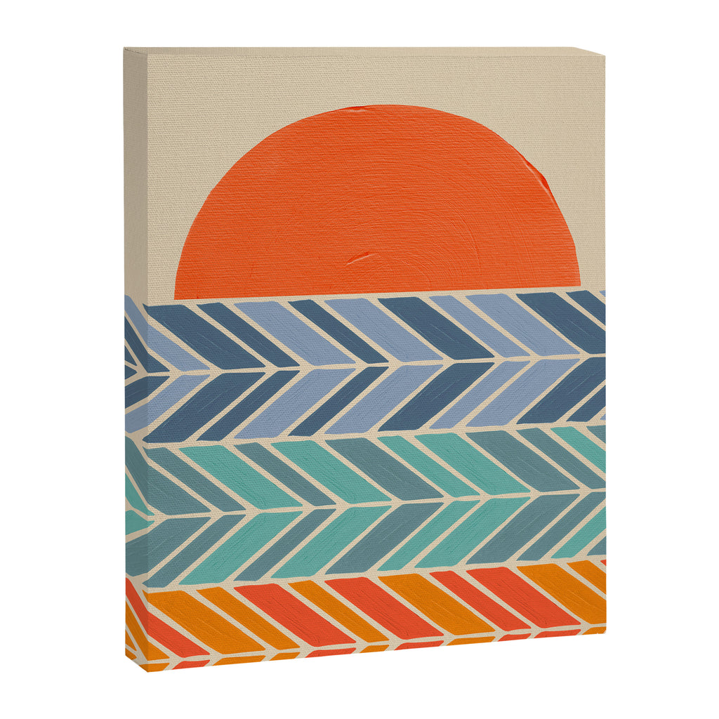 Retro Sunset - Blue & Orange Canvas Print Gallery Image 8