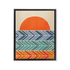Retro Sunset - Blue & Orange Framed Canvas Print Gallery Image 8