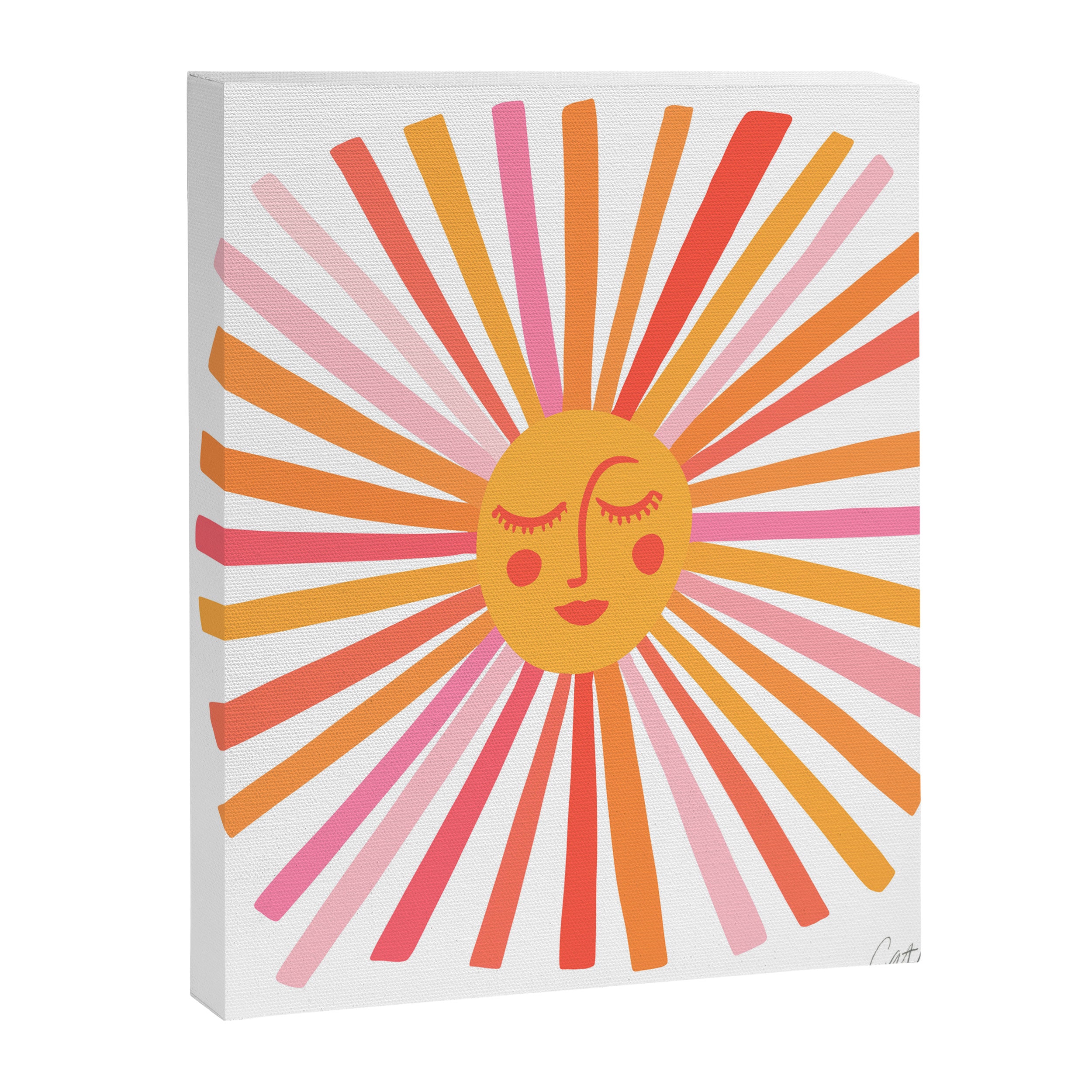Retro Sunshine â Pink & Peach Canvas Print Gallery Image 8