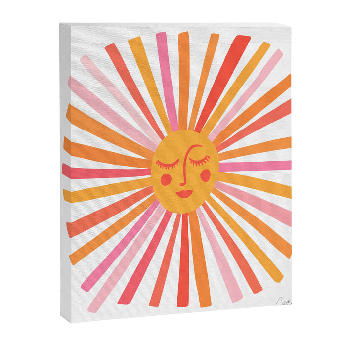 Retro Sunshine â Pink & Peach Canvas Print Gallery Image 1