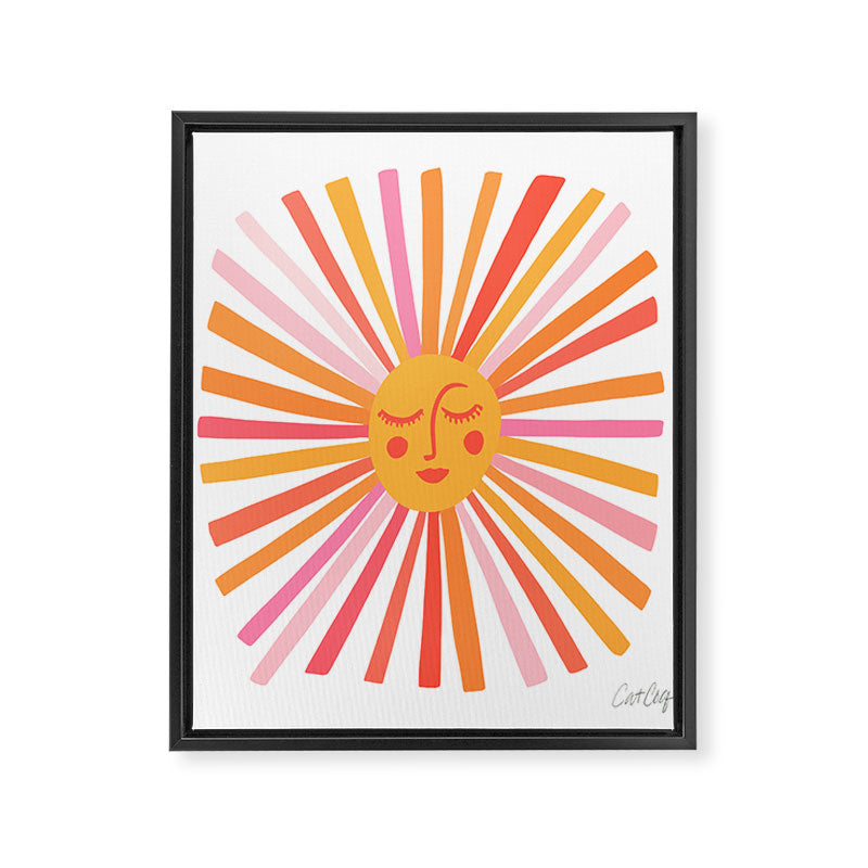 Retro Sunshine â Pink & Peach Framed Canvas Print Gallery Image 8