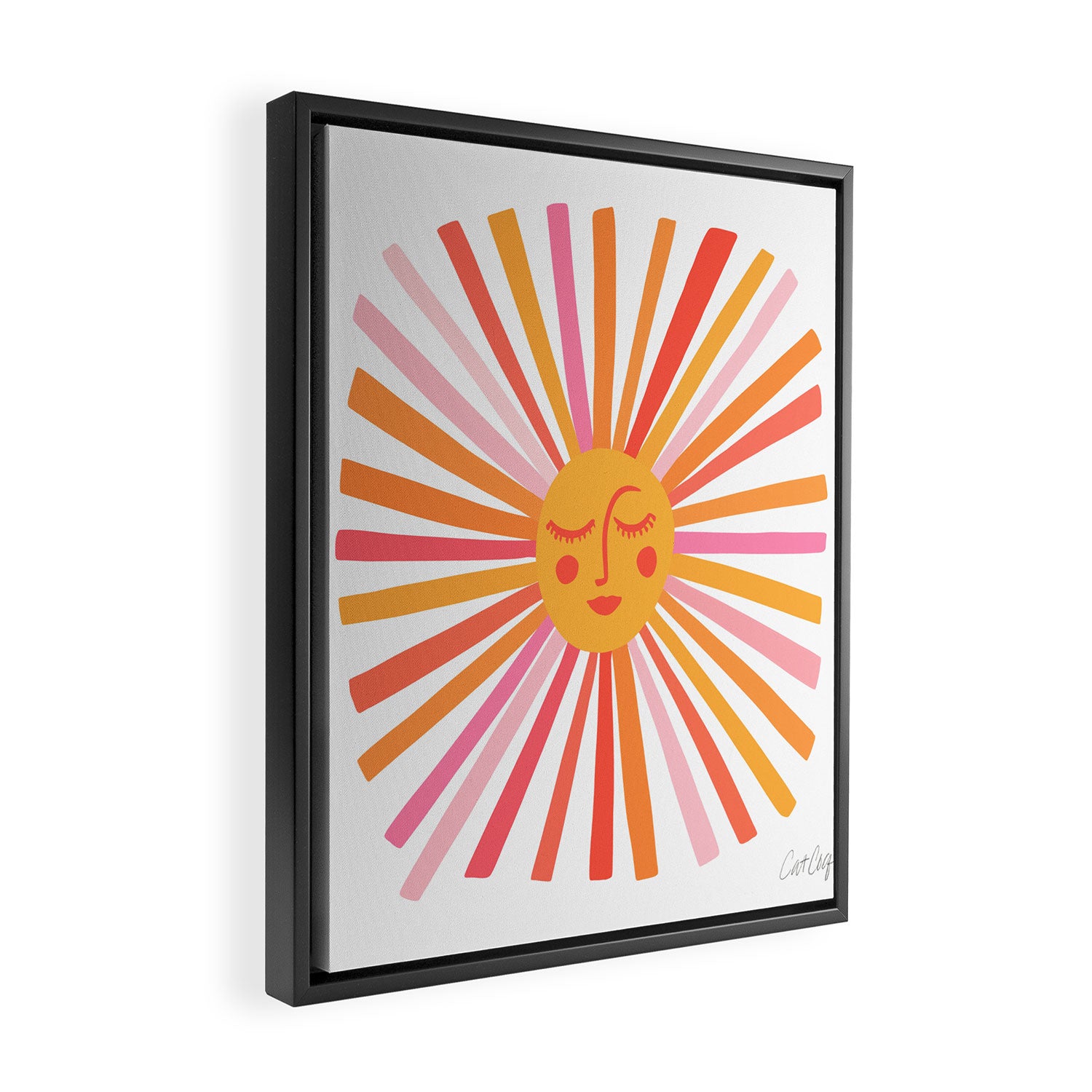 Retro Sunshine â Pink & Peach Framed Canvas Print Gallery Image 2