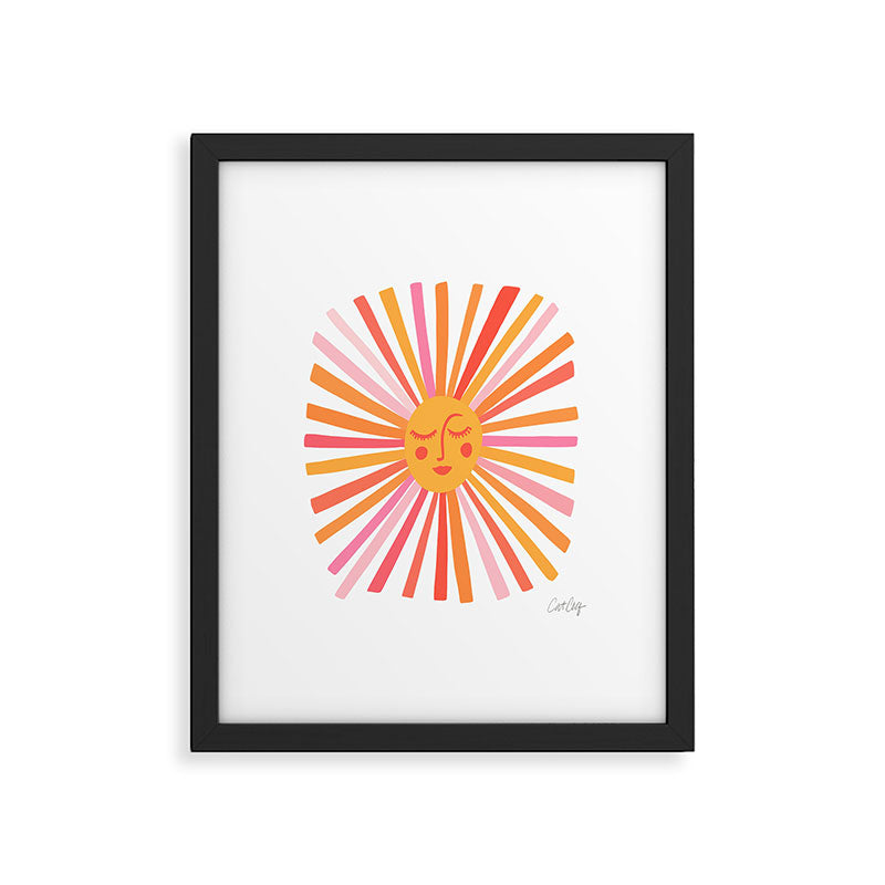 Retro Sunshine â Pink & Peach Framed Art Print Gallery Image 6