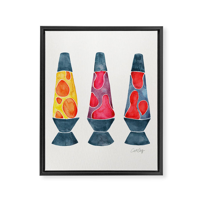 Retro Vibes - Warm Palette Framed Canvas Print Gallery Image 1