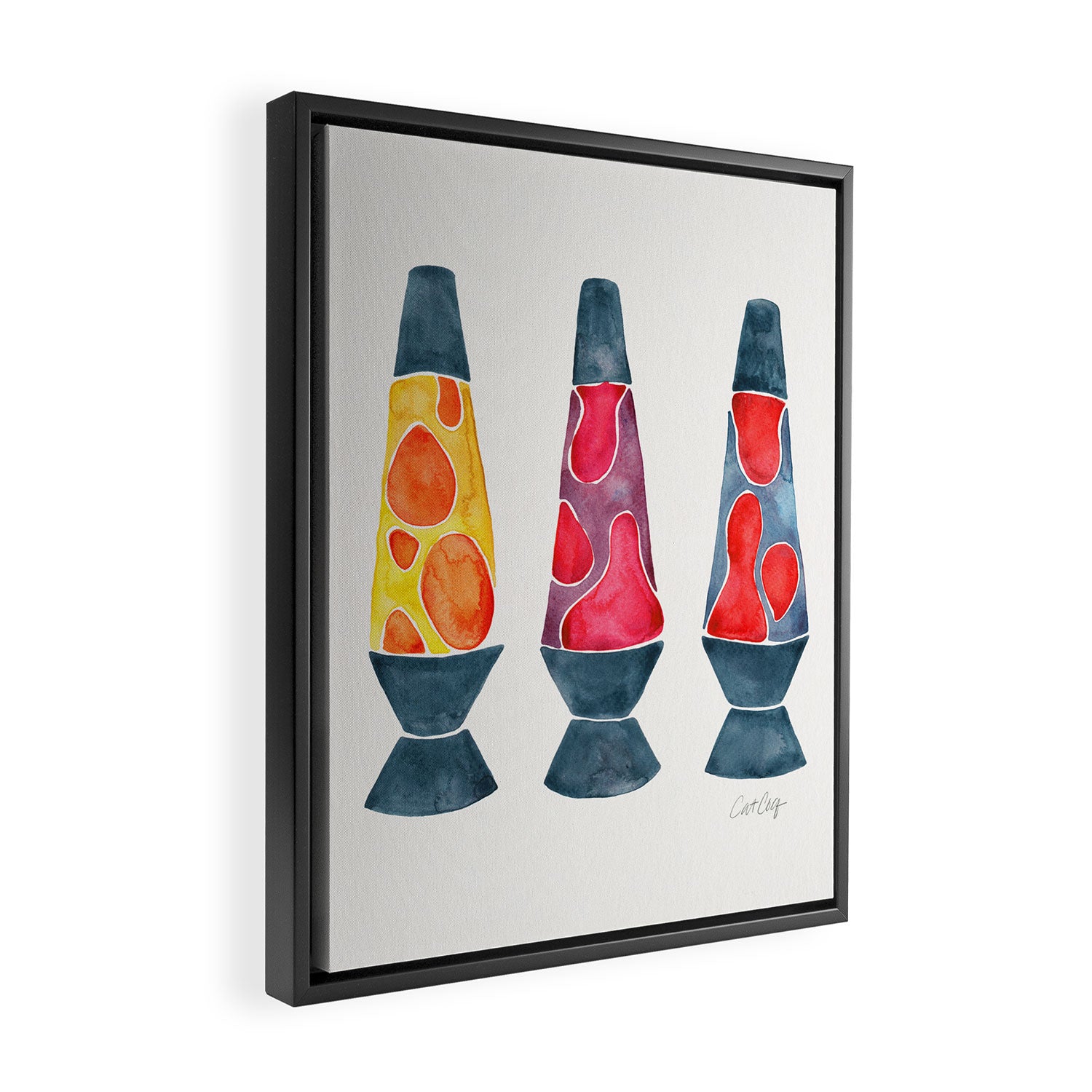 Retro Vibes - Warm Palette Framed Canvas Print Gallery Image 2