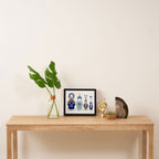 Russian Nesting Dolls - Blue & Gold Framed Canvas Print Gallery Image 4