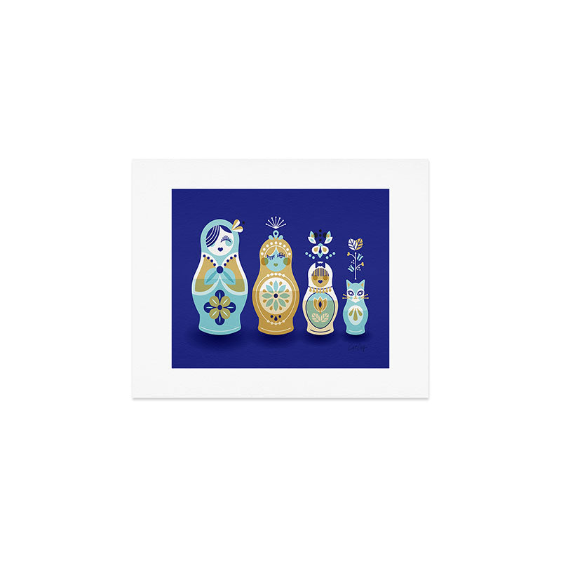 Russian Nesting Dolls - Navy Art Print Gallery Image 1