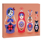 Russian Nesting Dolls - Pink & Lavender Canvas Print Gallery Image 12
