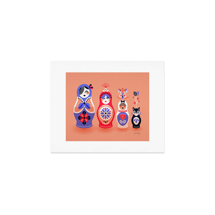 Russian Nesting Dolls - Pink & Lavender Art Print Gallery Image 1