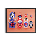 Russian Nesting Dolls - Pink & Lavender Framed Canvas Print Gallery Image 2