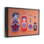 Russian Nesting Dolls - Pink & Lavender Framed Canvas Print Gallery Image 6
