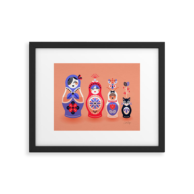 Russian Nesting Dolls - Pink & Lavender Framed Art Print Gallery Image 5