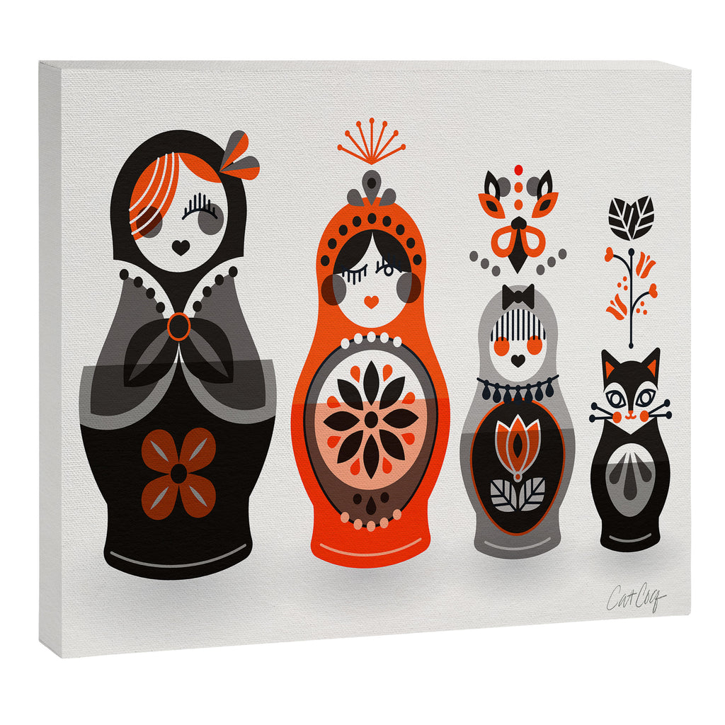 Russian Nesting Dolls - Red & Black Canvas Print Gallery Image 12