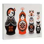 Russian Nesting Dolls - Red & Black Canvas Print Gallery Image 12