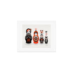 Russian Nesting Dolls - Red & Black Art Print Gallery Image 1