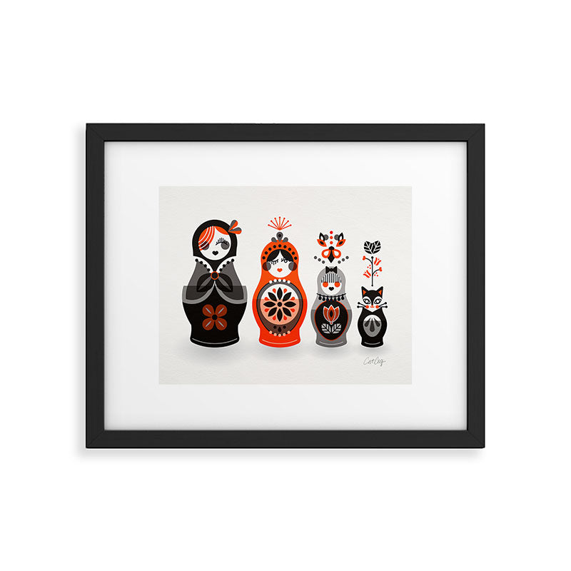 Russian Nesting Dolls - Red & Black Framed Art Print Gallery Image 5
