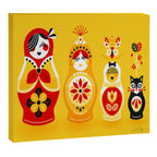 Russian Nesting Dolls - Yellow & Red Canvas Print Gallery Image 12