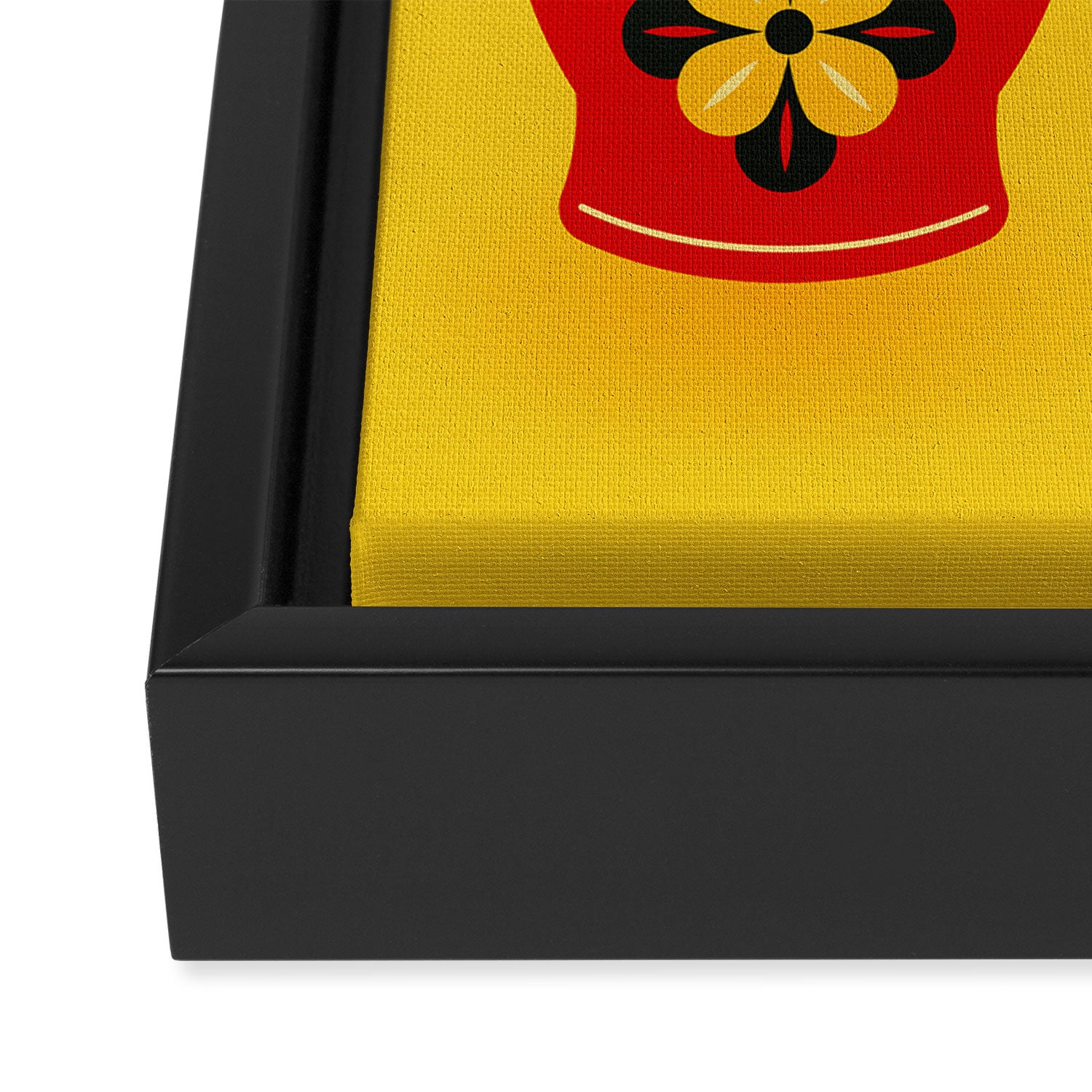 Russian Nesting Dolls - Yellow & Red Framed Canvas Print Gallery Image 3