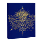 Sacred Lotus Mandala - Navy & Gold Palette Canvas Print Gallery Image 6