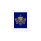 Sacred Lotus Mandala - Navy & Gold Palette Art Print Gallery Image 1