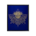 Sacred Lotus Mandala - Navy & Gold Palette Framed Canvas Print Gallery Image 6
