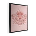 Sacred Lotus Mandala - Rose Gold & Blush Palette Framed Canvas Print Gallery Image 2