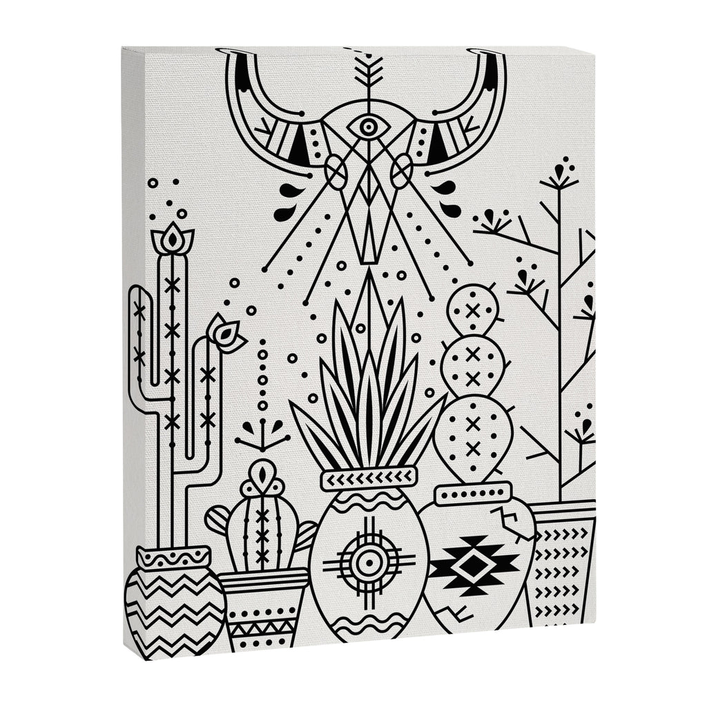 Santa Fe Garden - Black Ink Canvas Print Gallery Image 6
