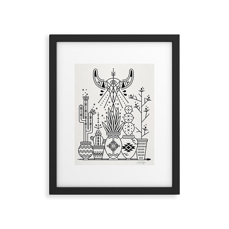 Santa Fe Garden - Black Ink Framed Art Print Gallery Image 5