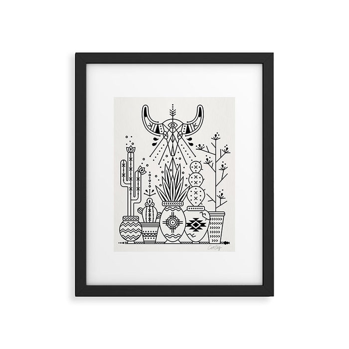 Santa Fe Garden - Black Ink Framed Art Print Gallery Image 1
